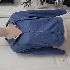 Jane & Bleecker, Size M Zipper Hoodie Sweatshirt. NWOT.  Never Worn.  Blue/White